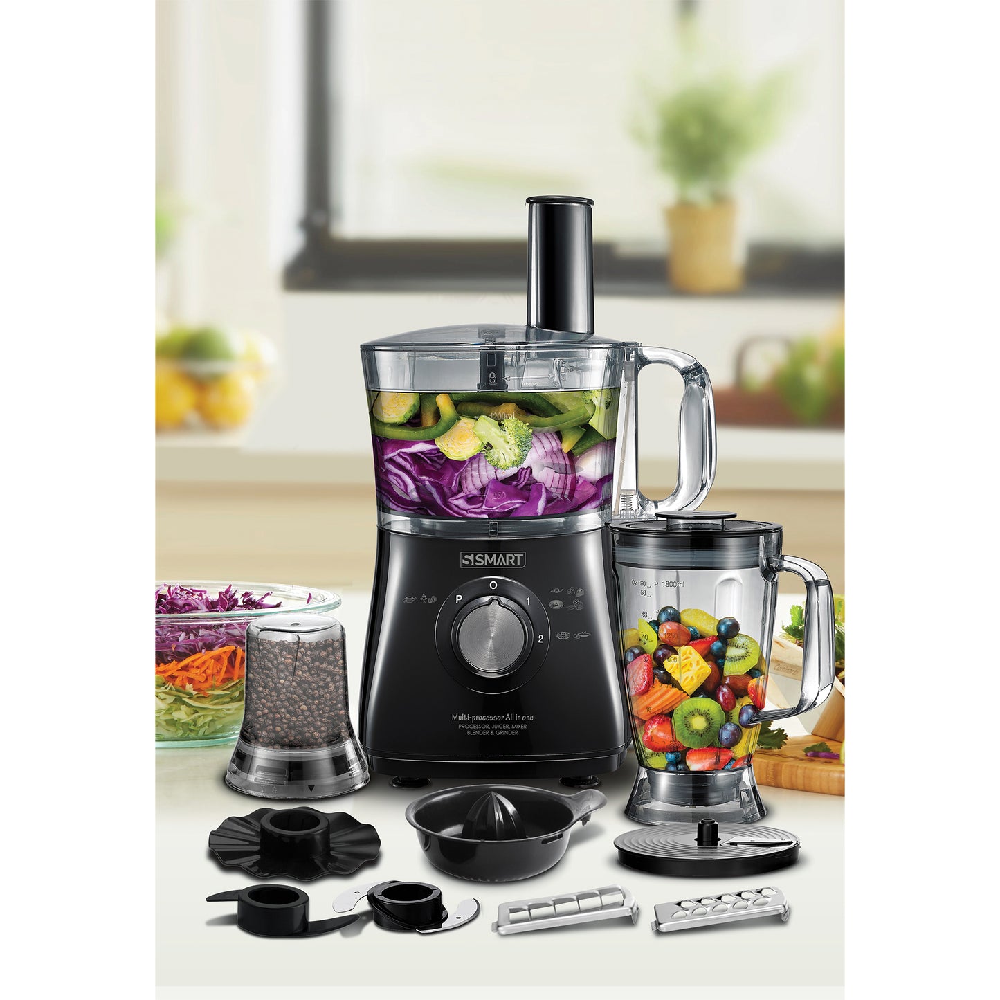 Smart Food Processor 1500W 42 Functions Black - SFP500E