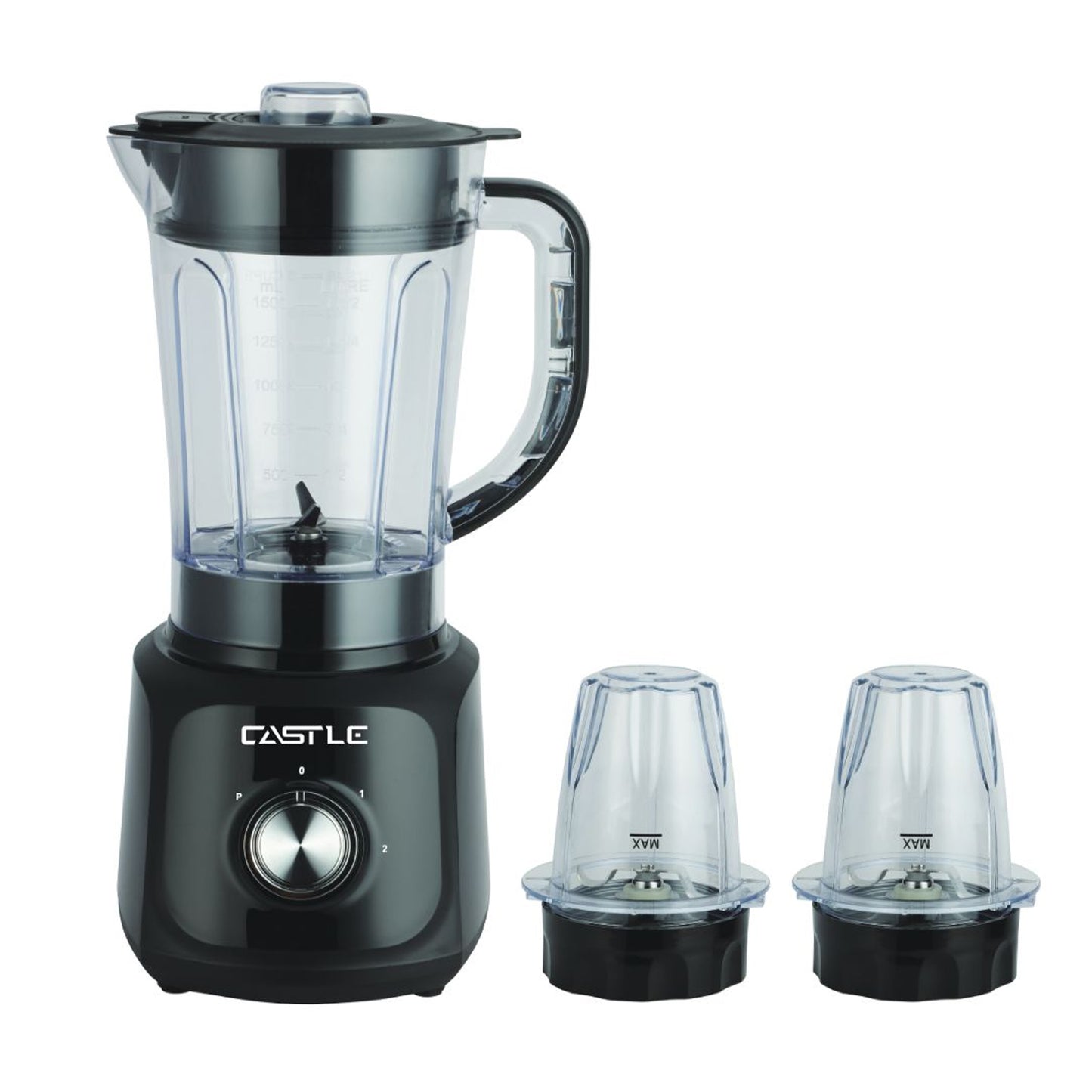 Castle Electric Blender 800 Watt,1.5 Liter, 2 Mills, Black - EB1080